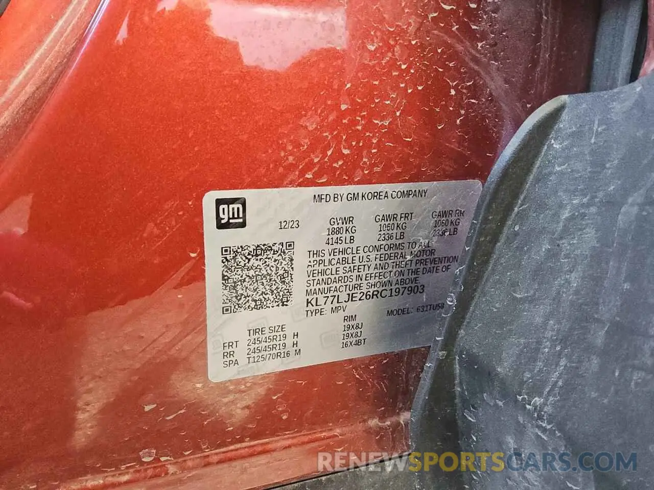 13 fotografías del automóvil dañado KL77LJE26RC197903 CHEVROLET TRAX 2RS 2024