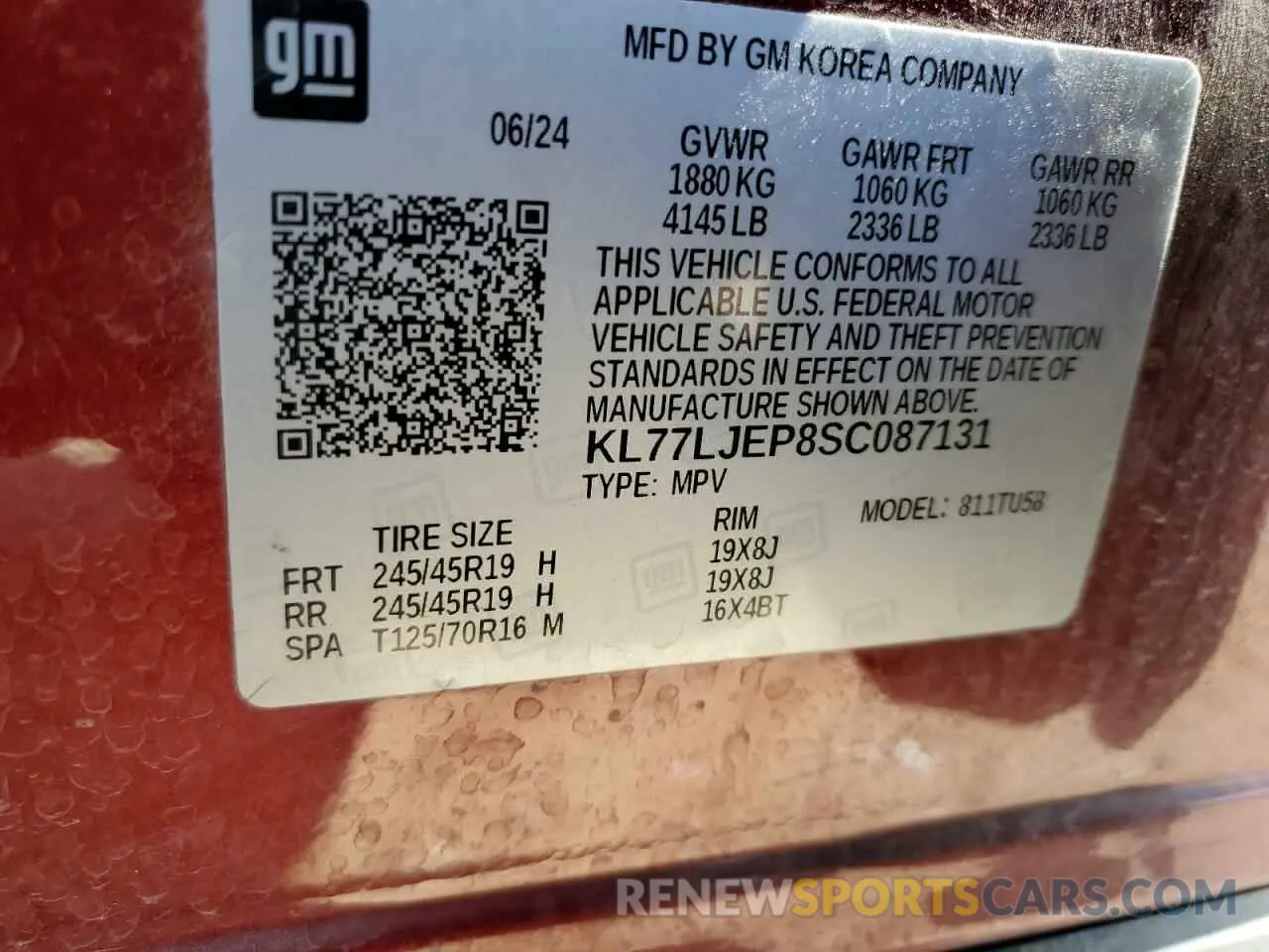 13 fotografías del automóvil dañado KL77LJEP8SC087131 CHEVROLET TRAX 2RS 2025