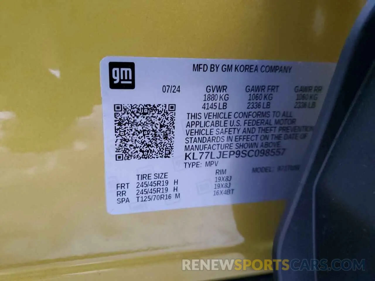 13 fotografías del automóvil dañado KL77LJEP9SC098557 CHEVROLET TRAX 2RS 2025