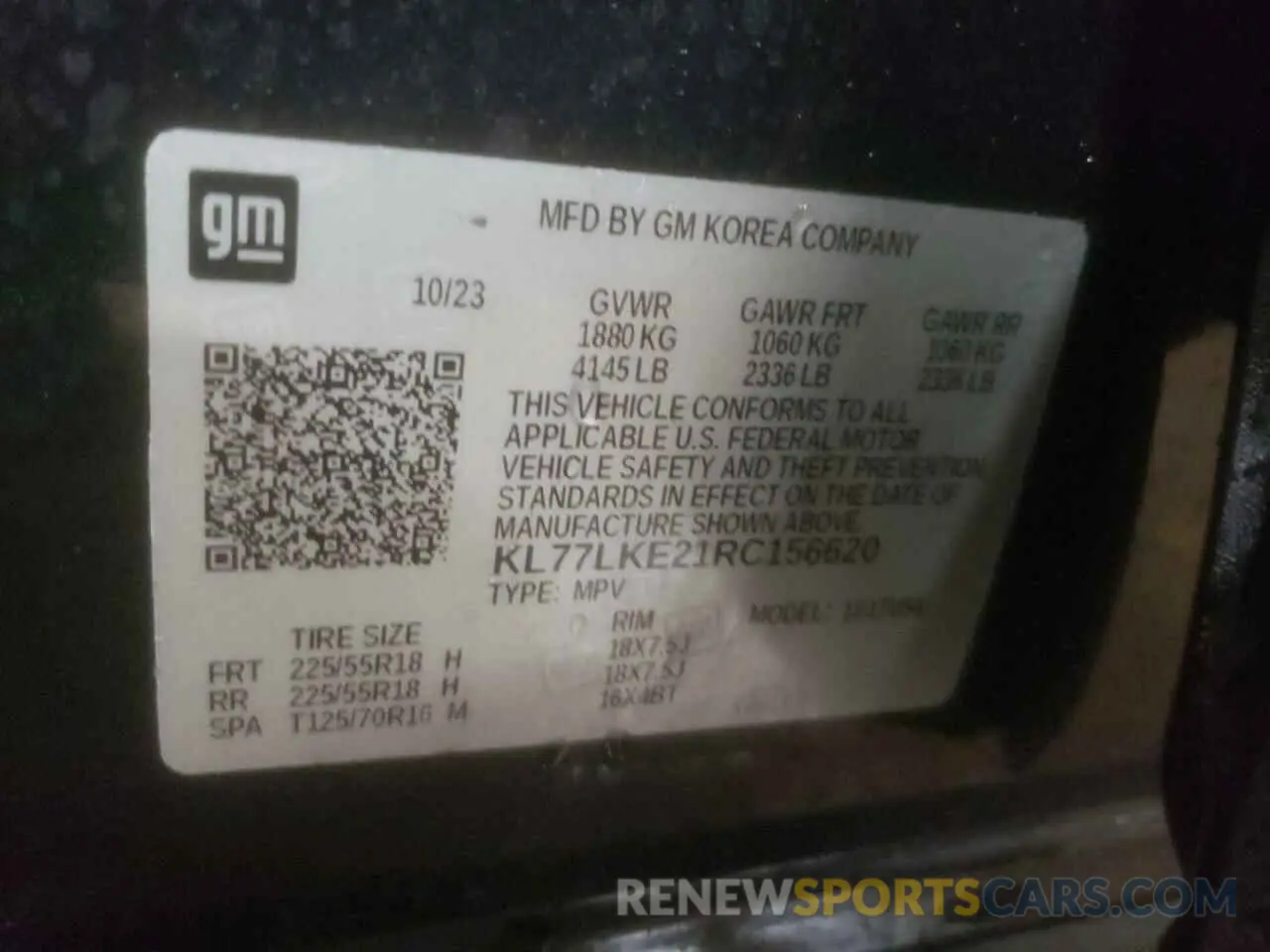 14 fotografías del automóvil dañado KL77LKE21RC156620 CHEVROLET TRAX ACTIV 2024