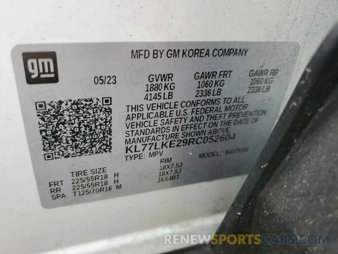 13 fotografías del automóvil dañado KL77LKE29RC052604 CHEVROLET TRAX ACTIV 2024
