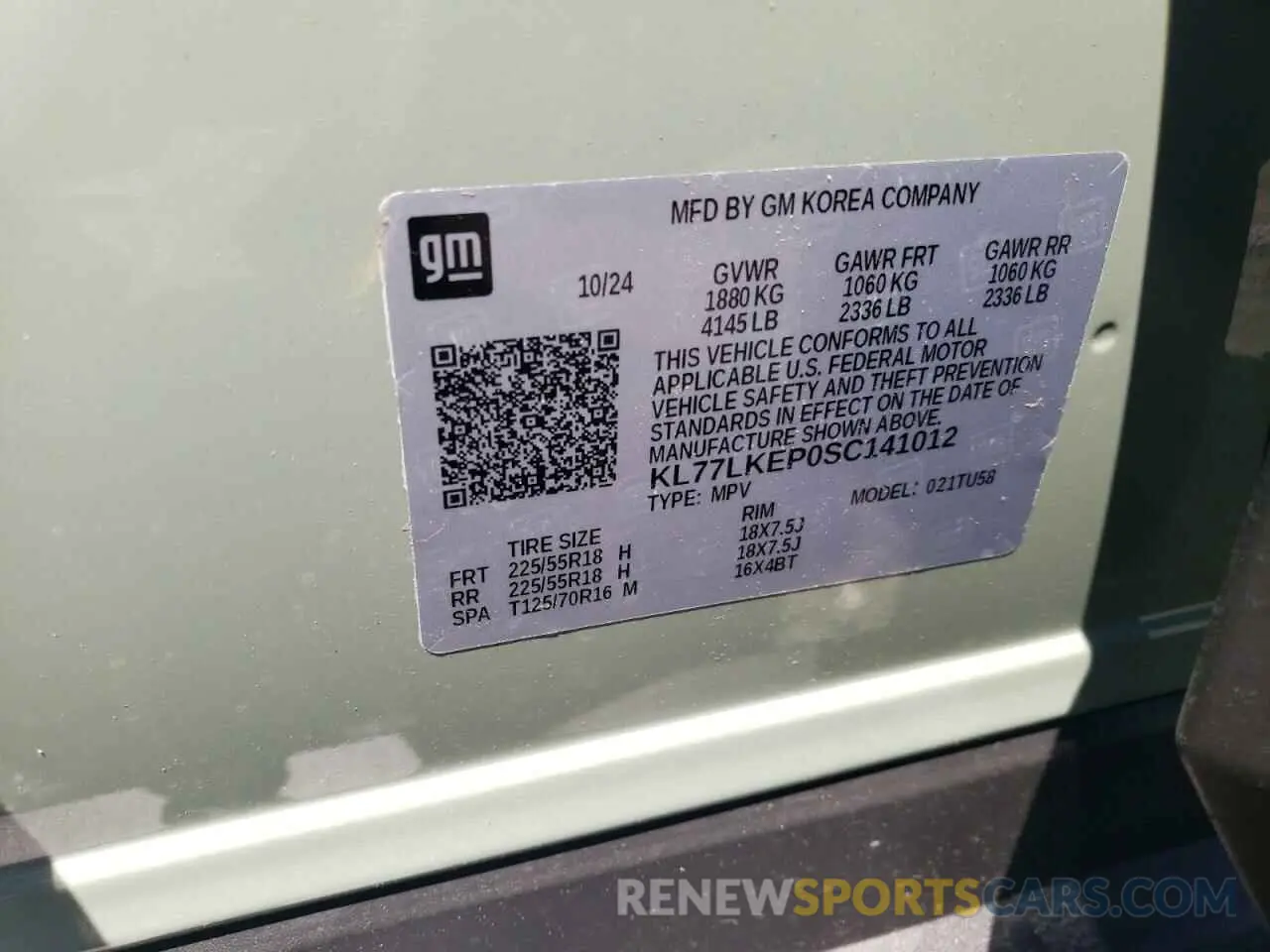 12 fotografías del automóvil dañado KL77LKEP0SC141012 CHEVROLET TRAX ACTIV 2025