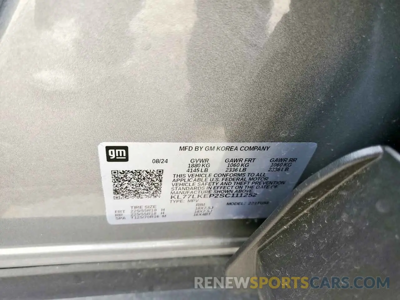 14 fotografías del automóvil dañado KL77LKEP2SC111252 CHEVROLET TRAX ACTIV 2025