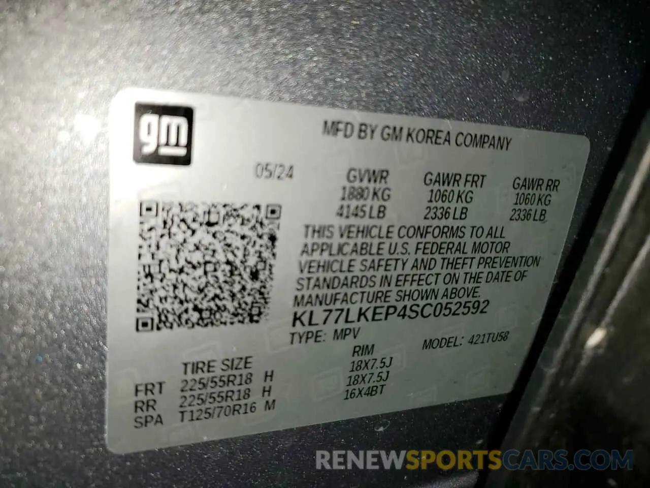 12 fotografías del automóvil dañado KL77LKEP4SC052592 CHEVROLET TRAX ACTIV 2025