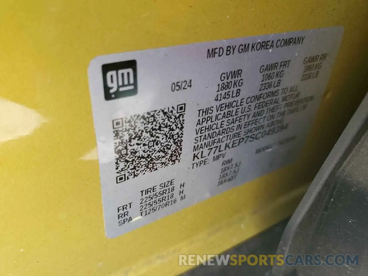 13 fotografías del automóvil dañado KL77LKEP7SC049394 CHEVROLET TRAX ACTIV 2025