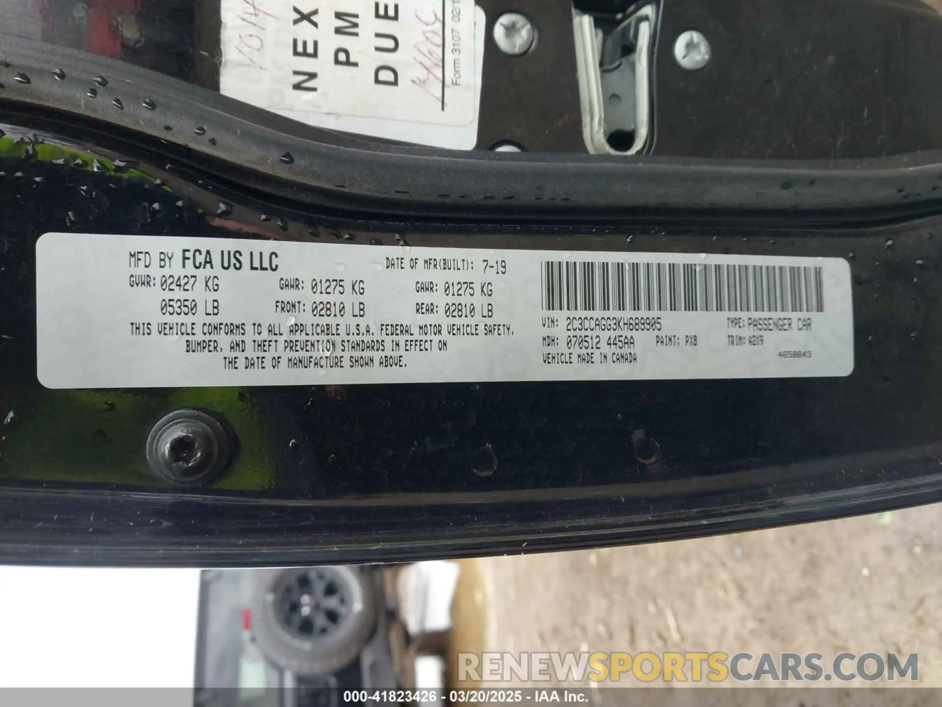 9 fotografías del automóvil dañado 2C3CCAGG3KH689905 CHRYSLER 300 2019