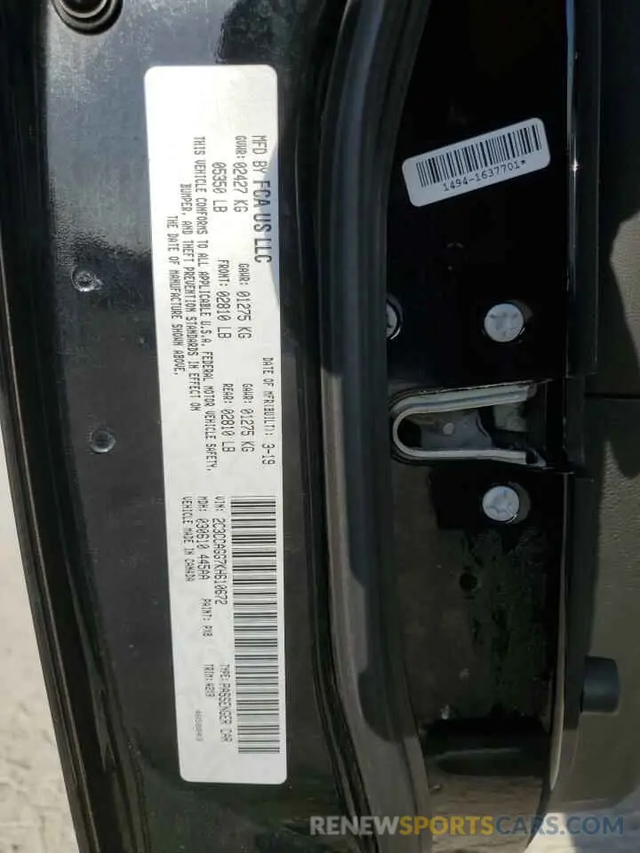 12 fotografías del automóvil dañado 2C3CCAGG7KH610672 CHRYSLER 300 2019