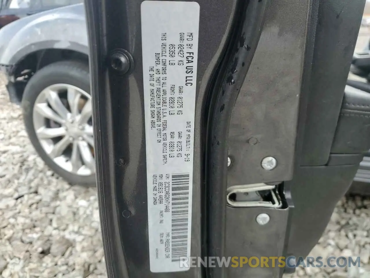 15 fotografías del automóvil dañado 2C3CCARG2KH714466 CHRYSLER 300 2019