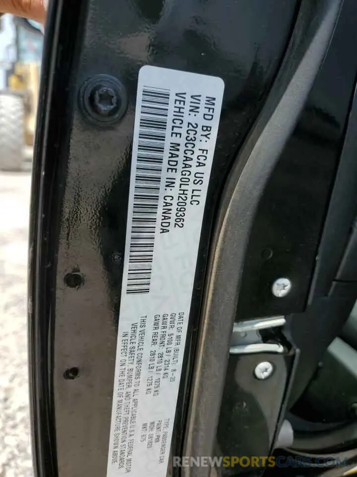 13 fotografías del automóvil dañado 2C3CCAAG0LH209362 CHRYSLER 300 2020