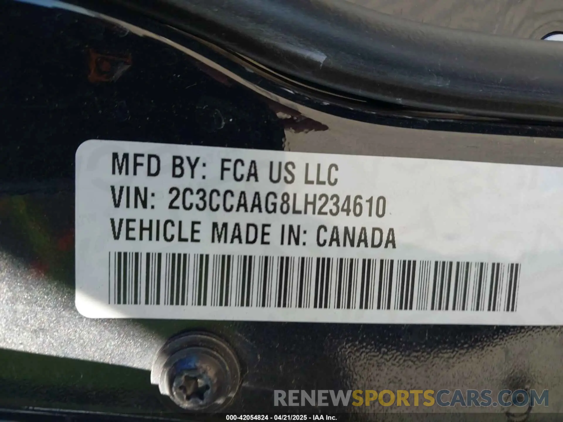 9 fotografías del automóvil dañado 2C3CCAAG8LH234610 CHRYSLER 300 2020