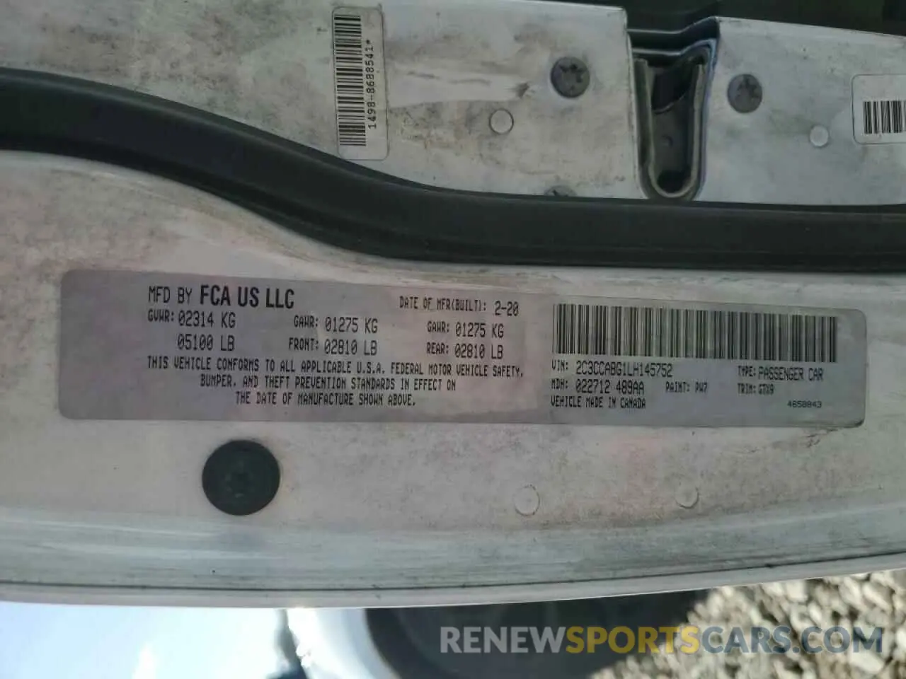 12 fotografías del automóvil dañado 2C3CCABG1LH145752 CHRYSLER 300 2020