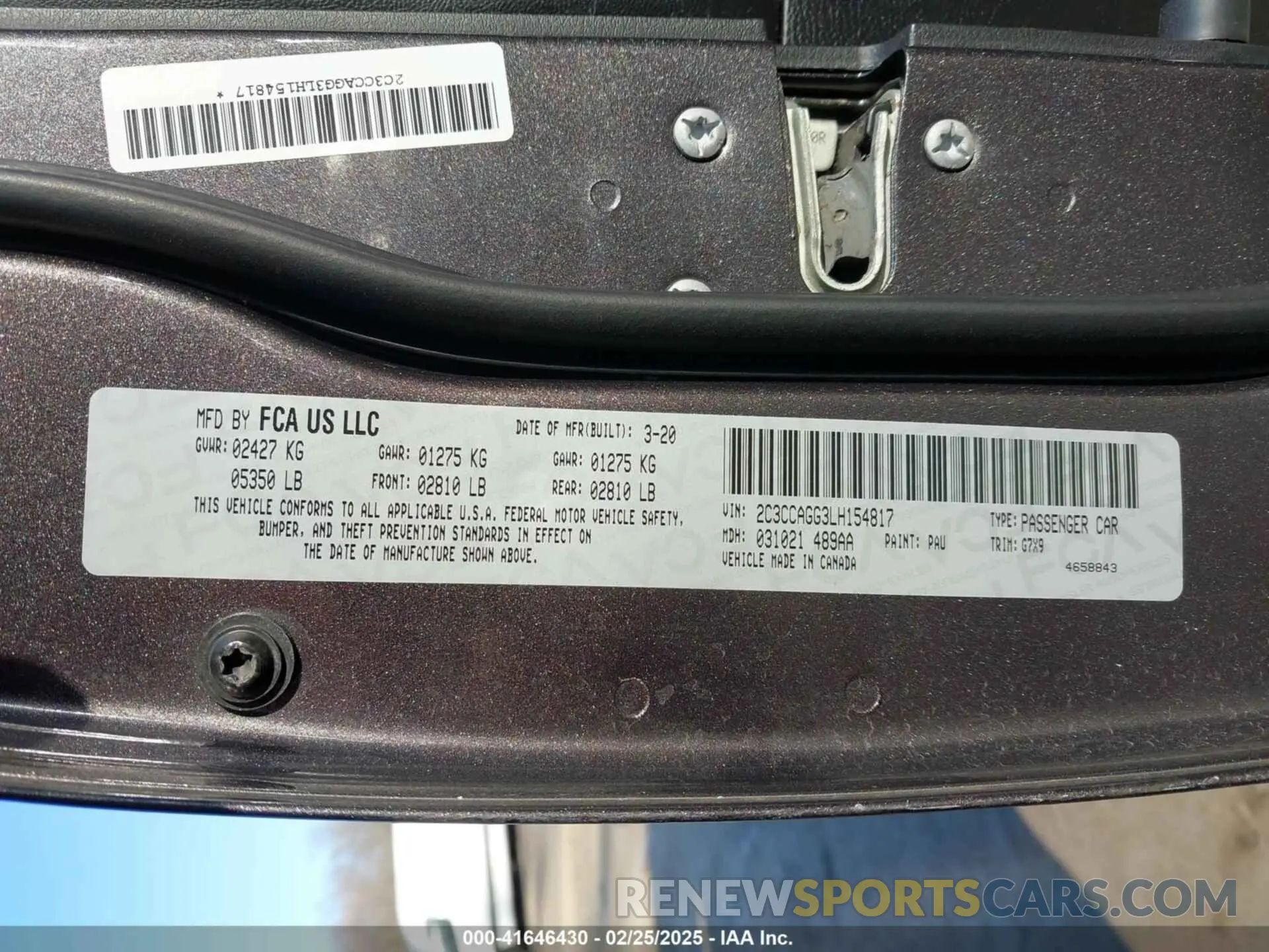 9 fotografías del automóvil dañado 2C3CCAGG3LH154817 CHRYSLER 300 2020