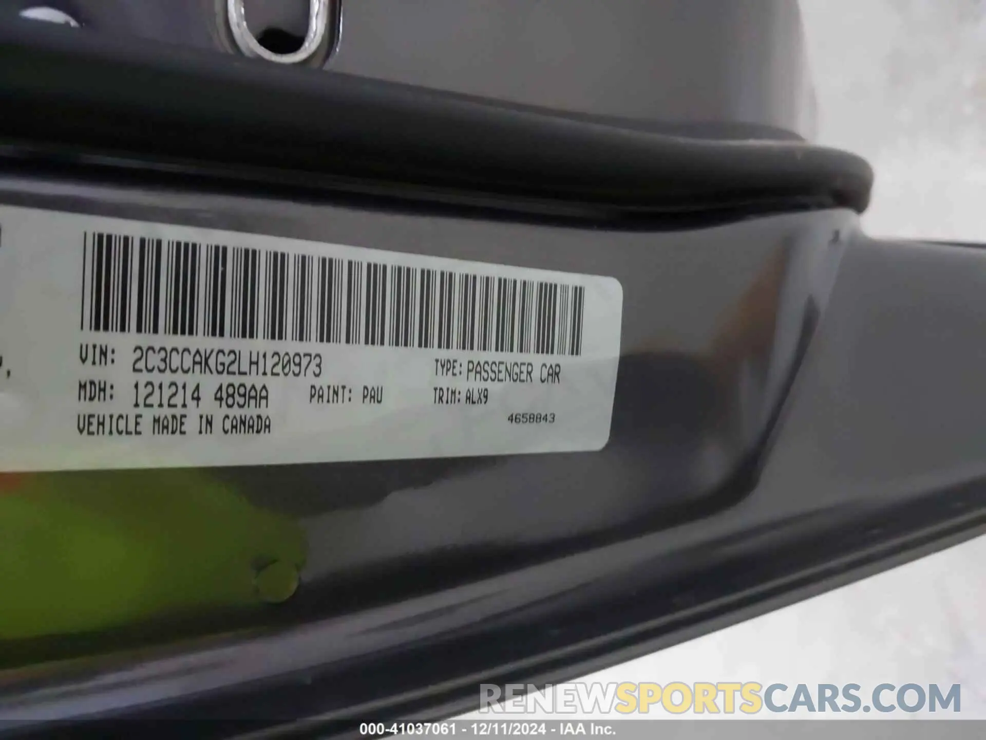 9 fotografías del automóvil dañado 2C3CCAKG2LH120973 CHRYSLER 300 2020