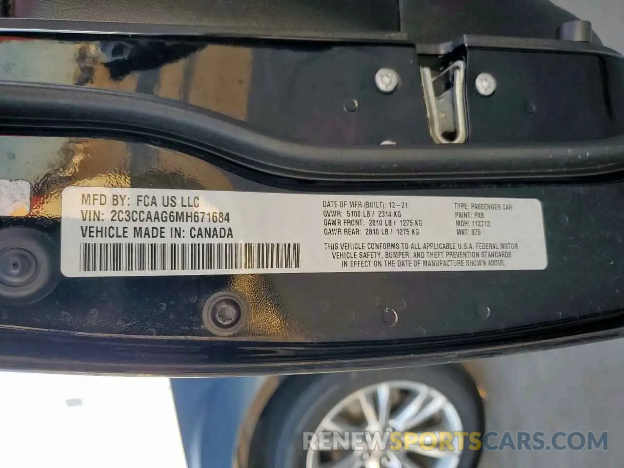 13 fotografías del automóvil dañado 2C3CCAAG6MH671684 CHRYSLER 300 2021
