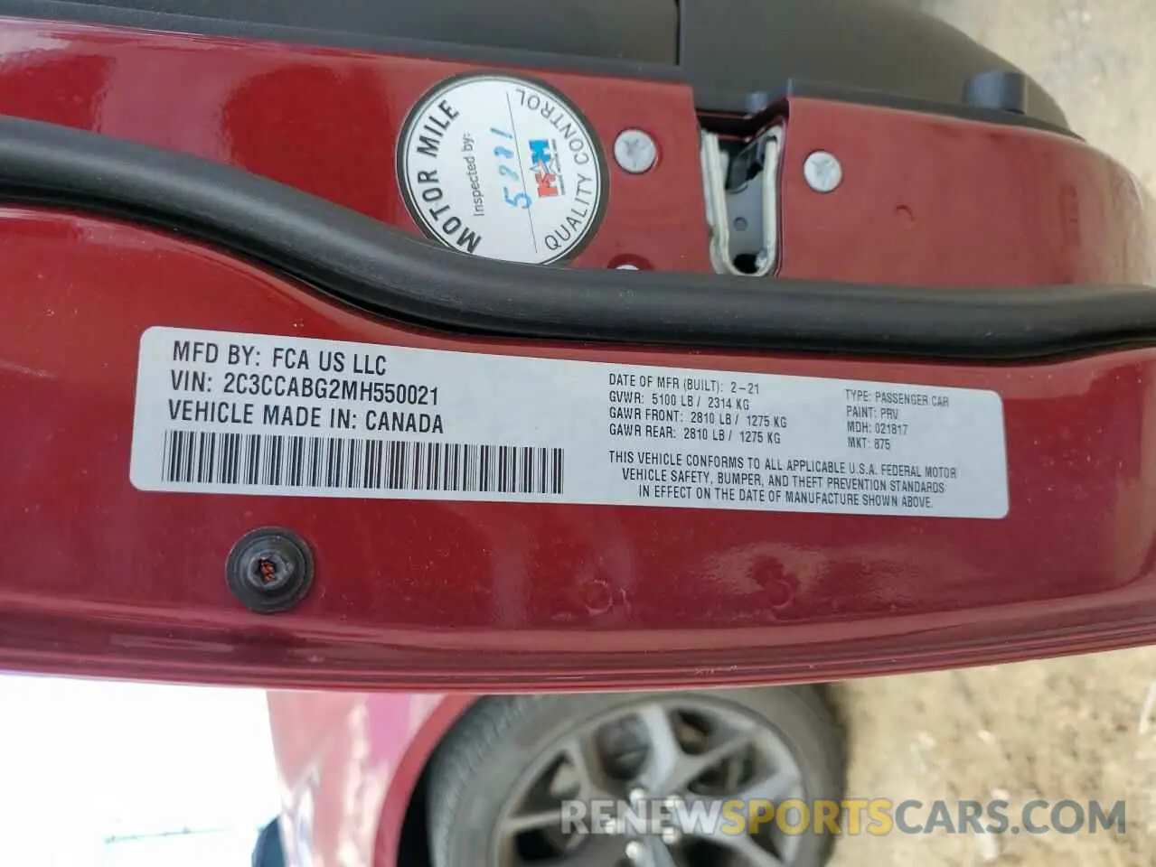 12 fotografías del automóvil dañado 2C3CCABG2MH550021 CHRYSLER 300 2021