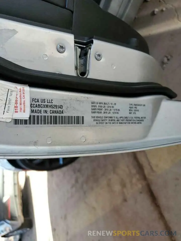 14 fotografías del automóvil dañado 2C3CCABGXMH529143 CHRYSLER 300 2021