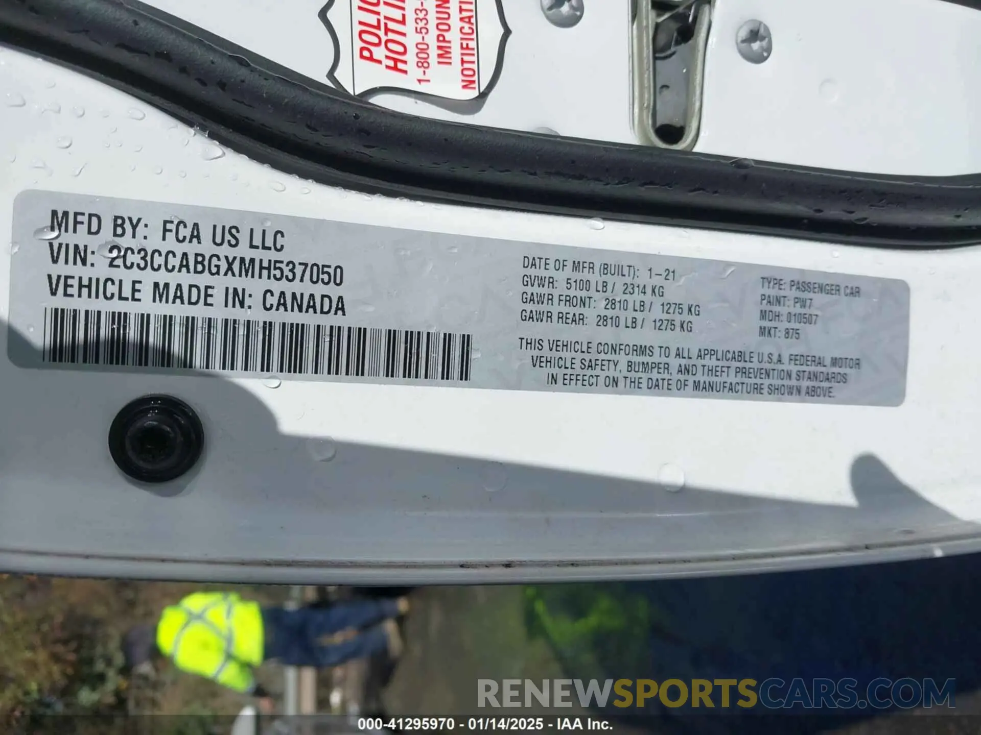 9 fotografías del automóvil dañado 2C3CCABGXMH537050 CHRYSLER 300 2021
