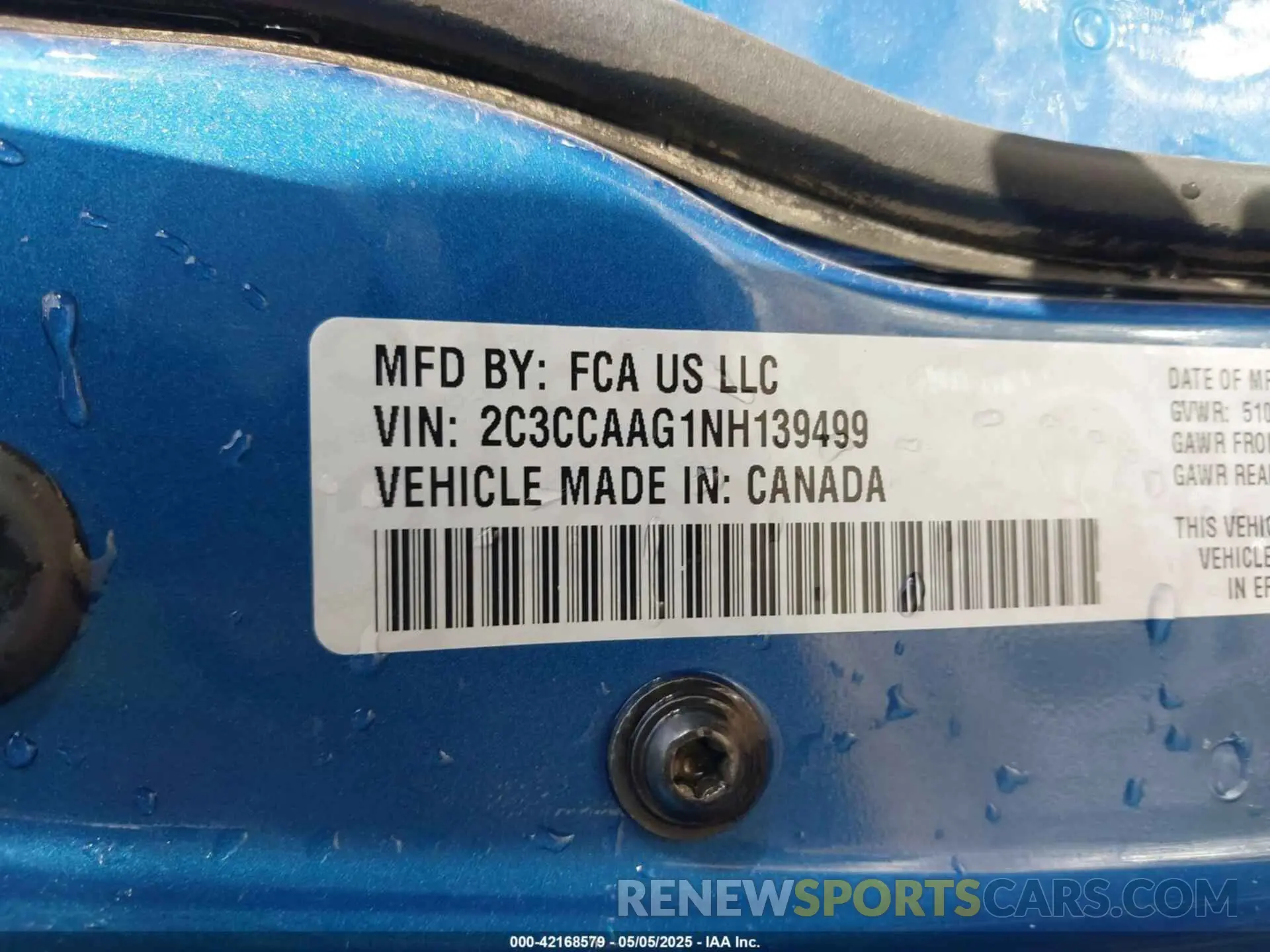 9 fotografías del automóvil dañado 2C3CCAAG1NH139499 CHRYSLER 300 2022