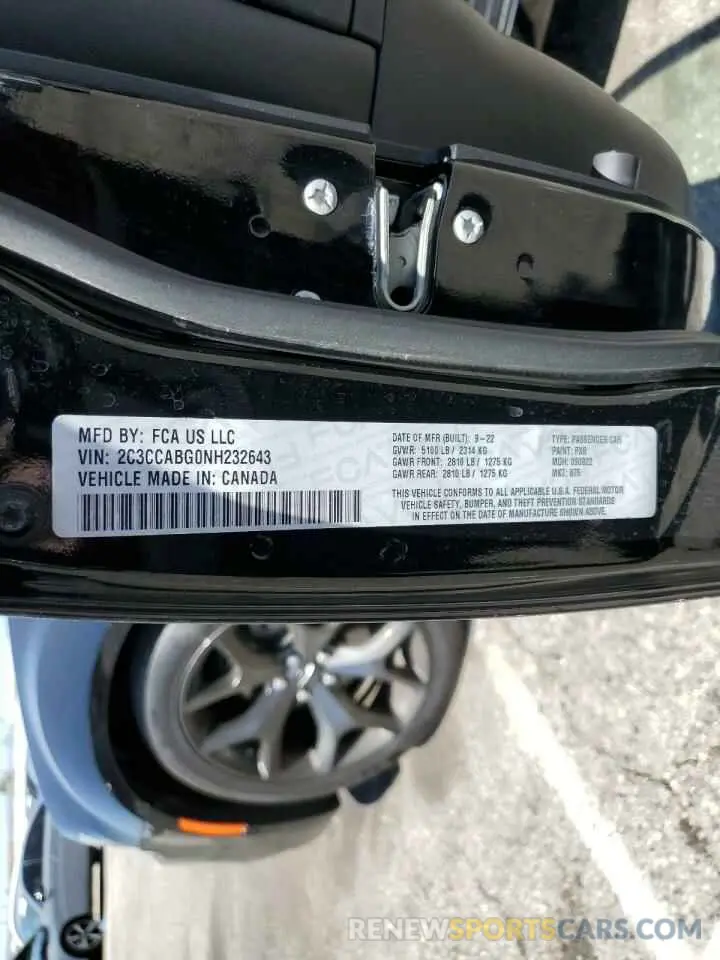 12 fotografías del automóvil dañado 2C3CCABG0NH232643 CHRYSLER 300 2022