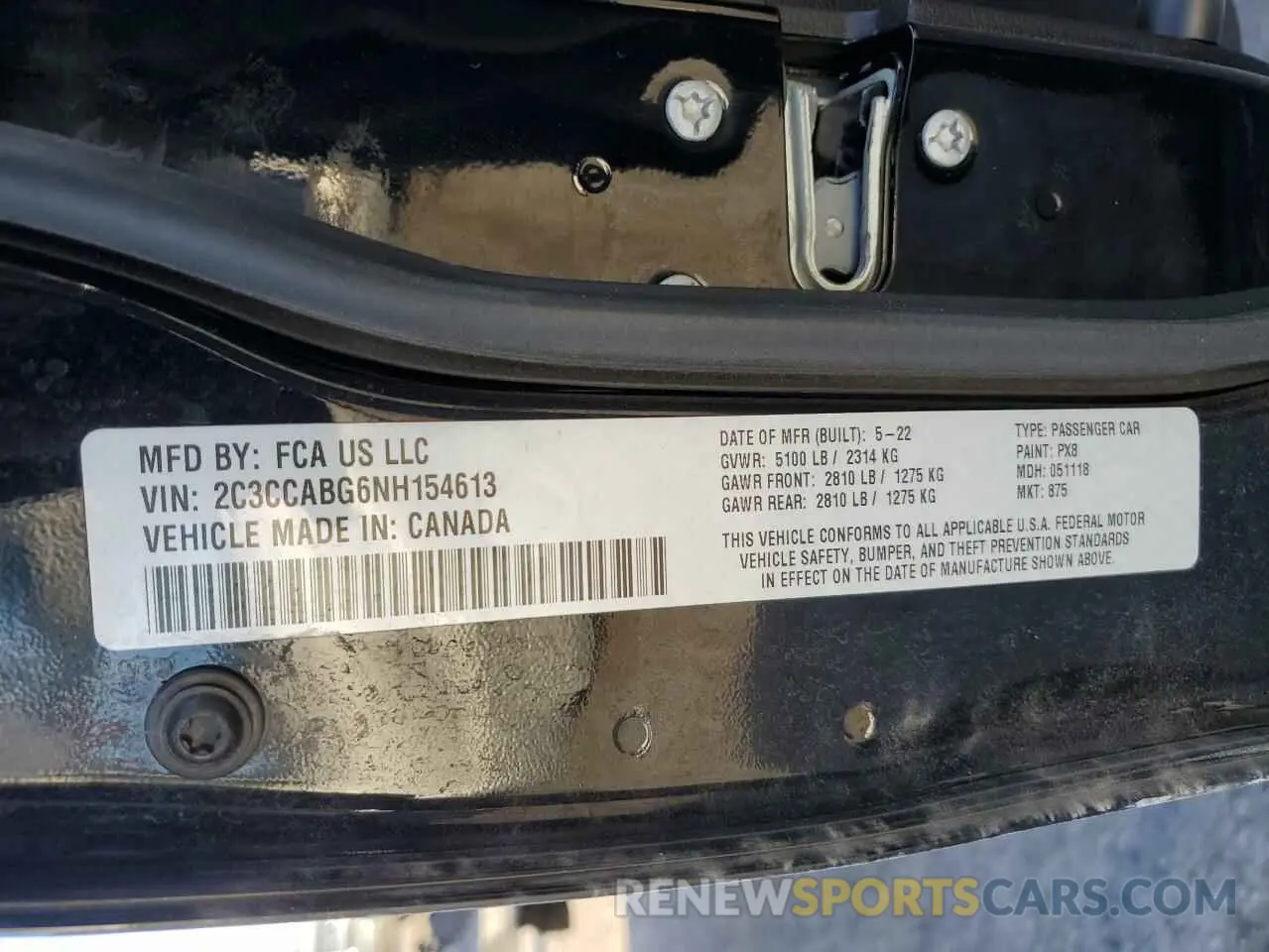 15 fotografías del automóvil dañado 2C3CCABG6NH154613 CHRYSLER 300 2022