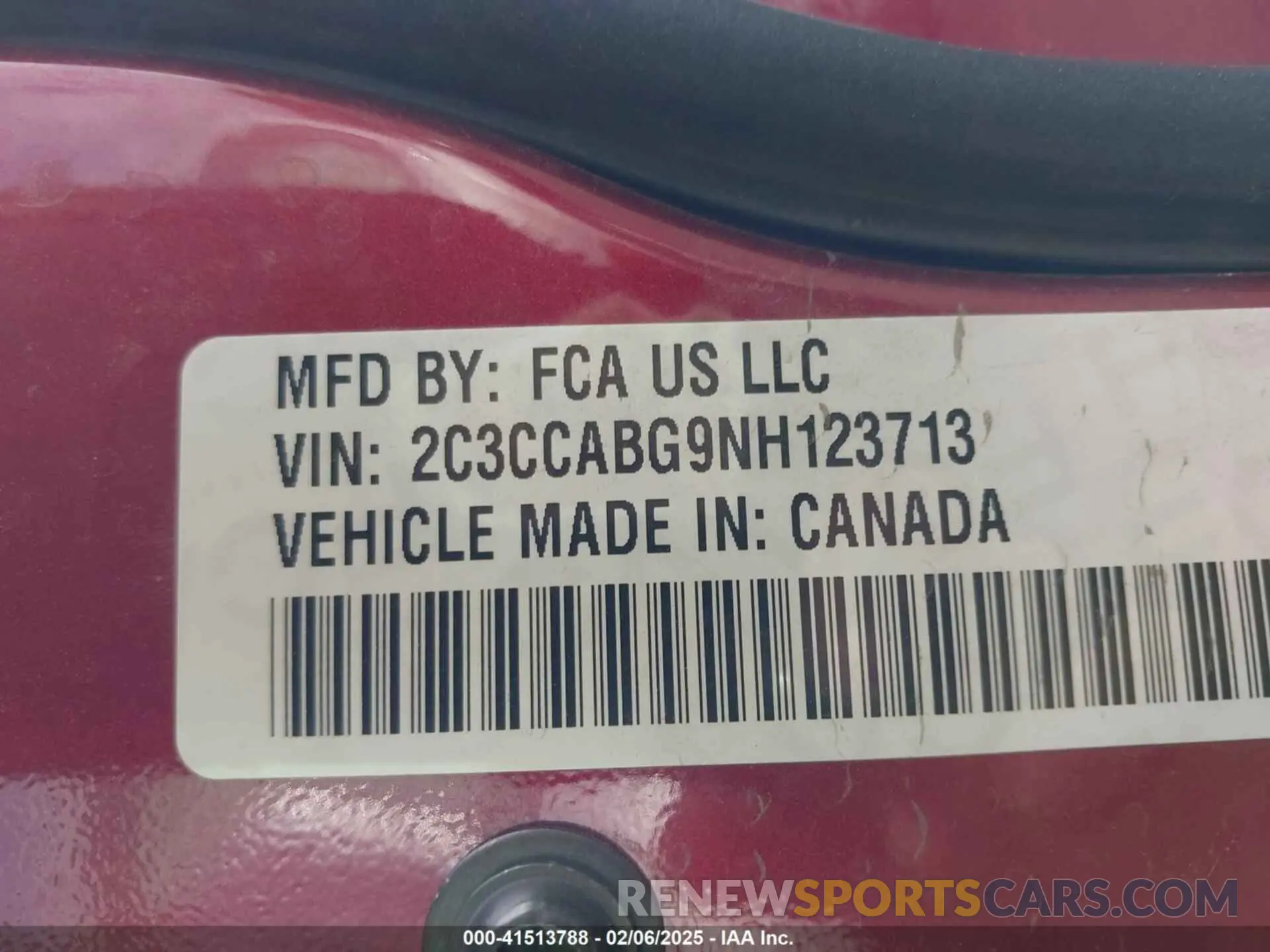 9 fotografías del automóvil dañado 2C3CCABG9NH123713 CHRYSLER 300 2022
