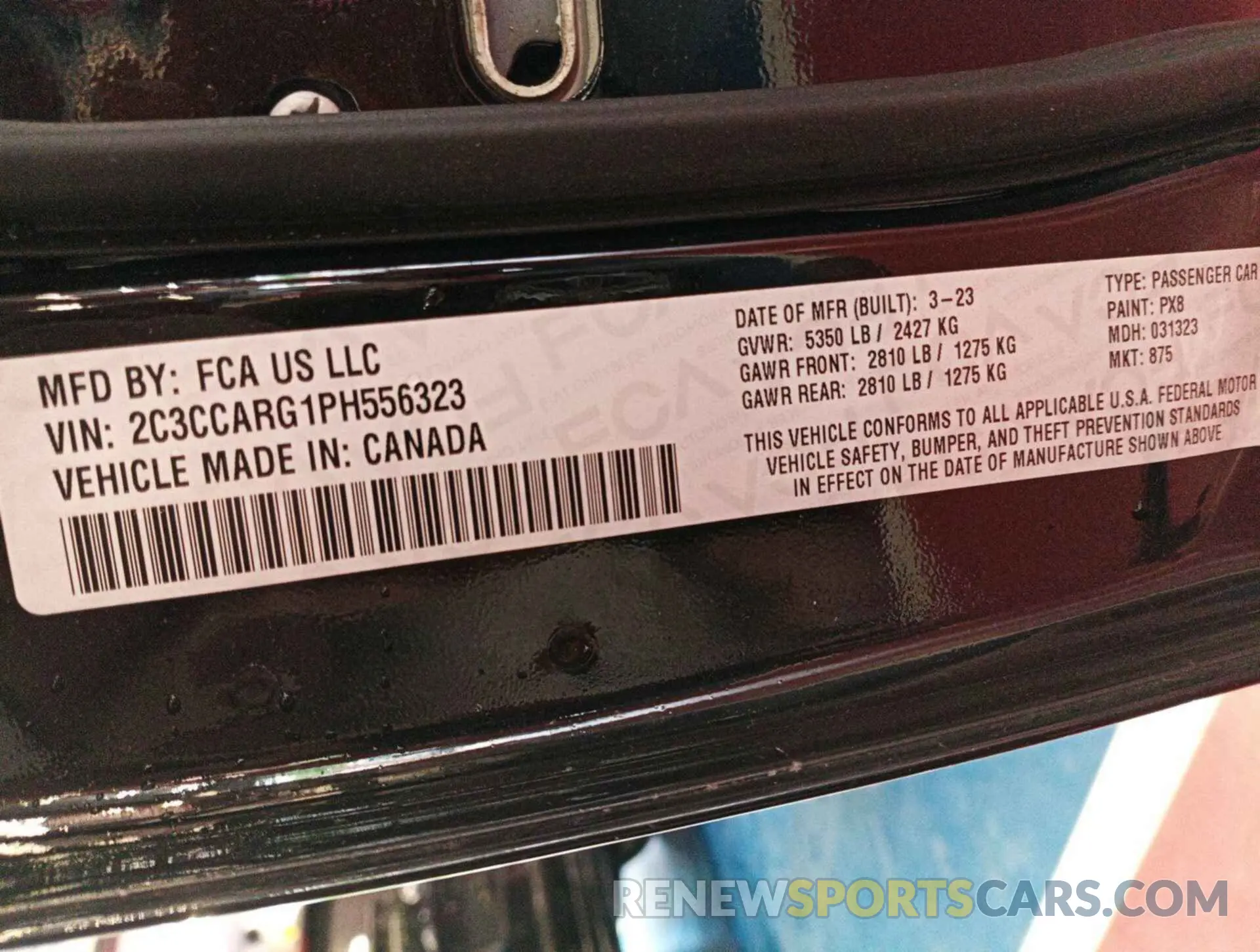 8 fotografías del automóvil dañado 2C3CCARG1PH556323 CHRYSLER 300 2023