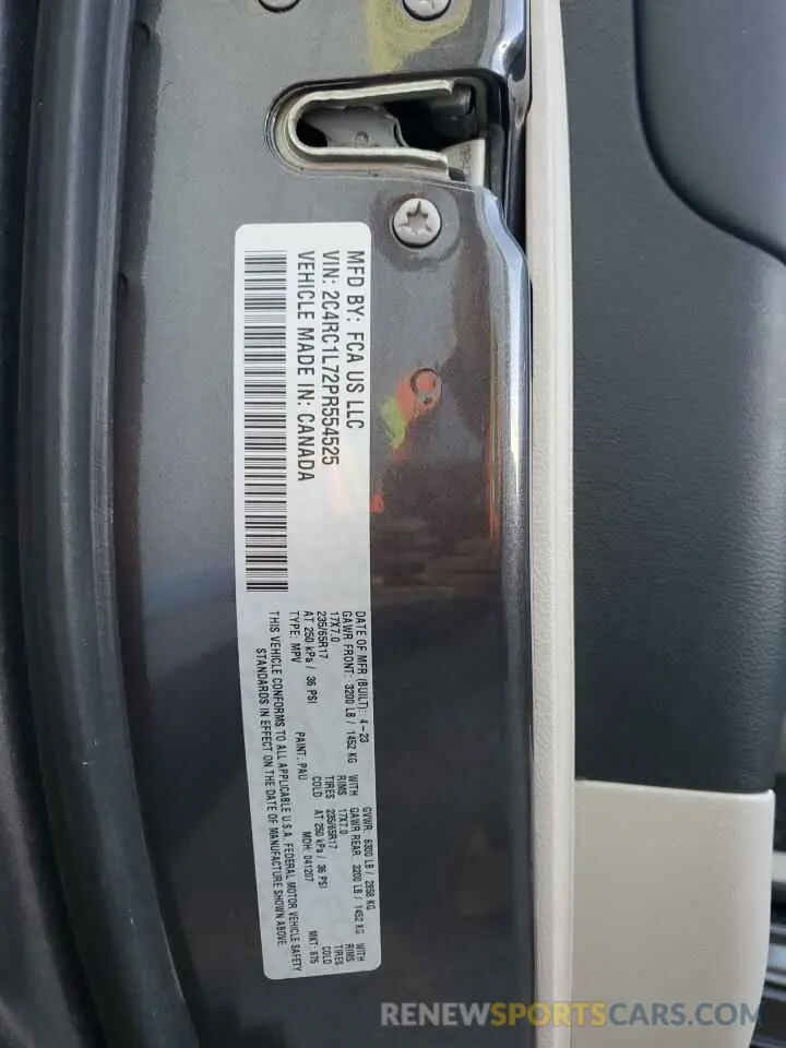 14 fotografías del automóvil dañado 2C4RC1L72PR554525 CHRYSLER All Models 2023