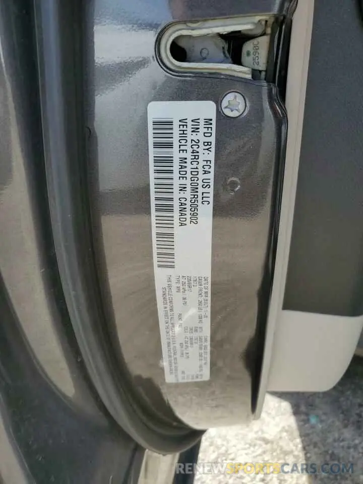 12 fotografías del automóvil dañado 2C4RC1DG0MR505902 CHRYSLER MINIVAN 2021
