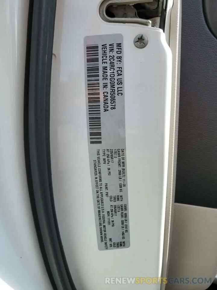 14 fotografías del automóvil dañado 2C4RC1DG0MR506578 CHRYSLER MINIVAN 2021