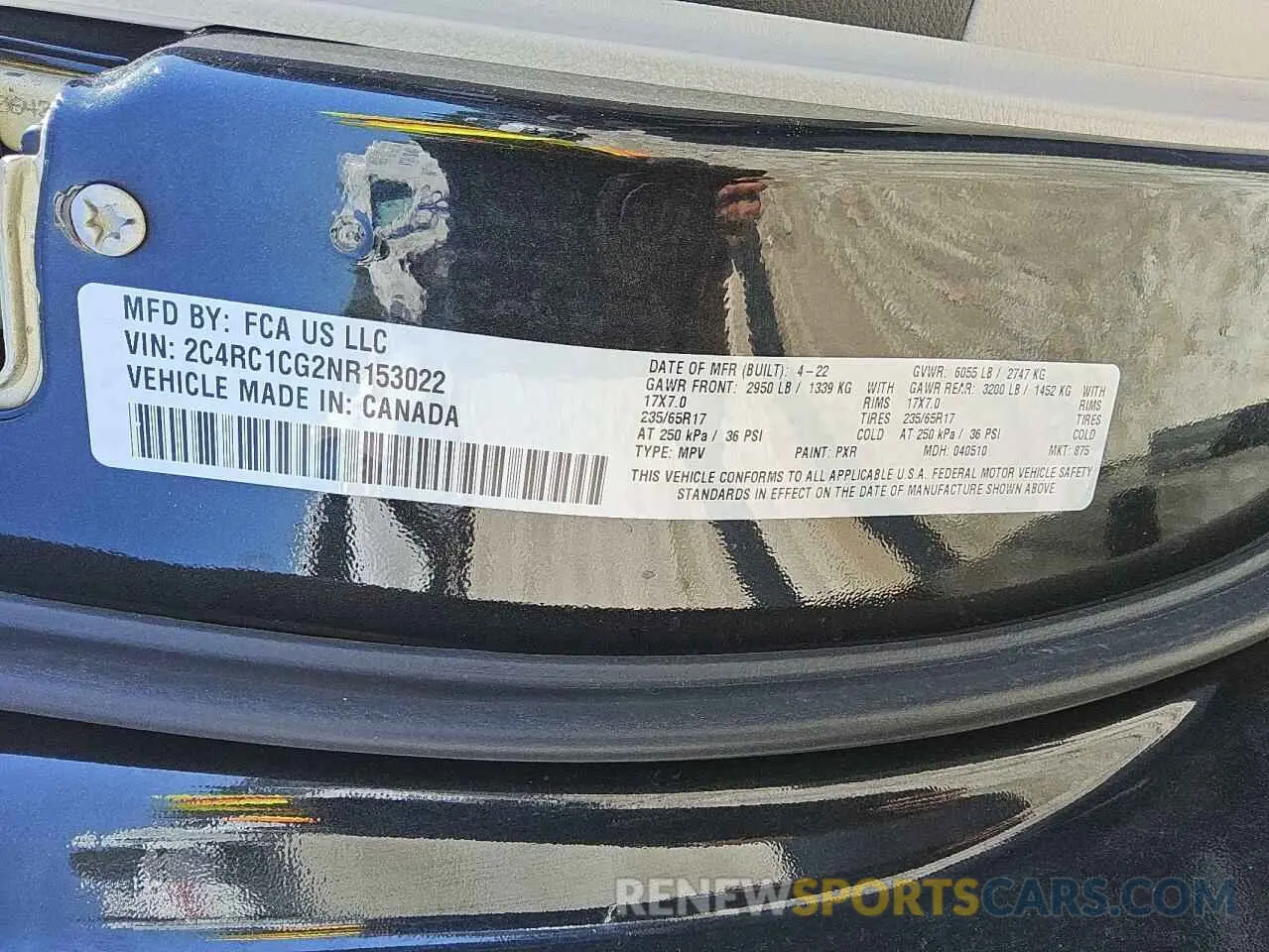 13 fotografías del automóvil dañado 2C4RC1CG2NR153022 CHRYSLER MINIVAN 2022