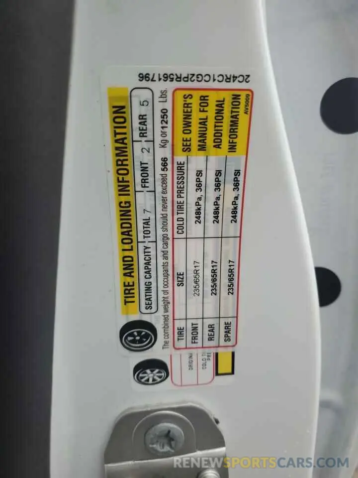 13 fotografías del automóvil dañado 2C4RC1CG2PR561796 CHRYSLER MINIVAN 2023