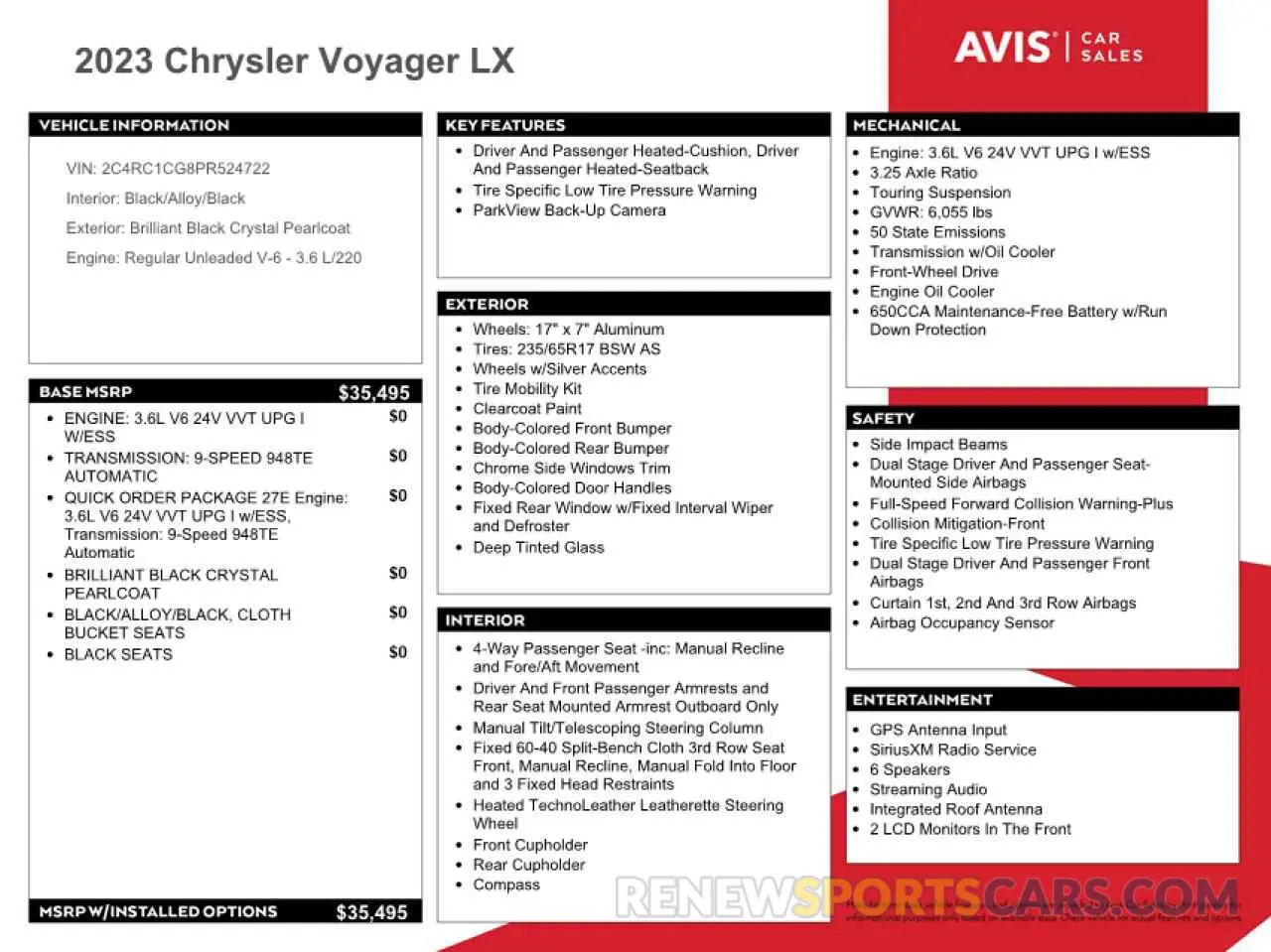 13 fotografías del automóvil dañado 2C4RC1CG8PR524722 CHRYSLER MINIVAN 2023