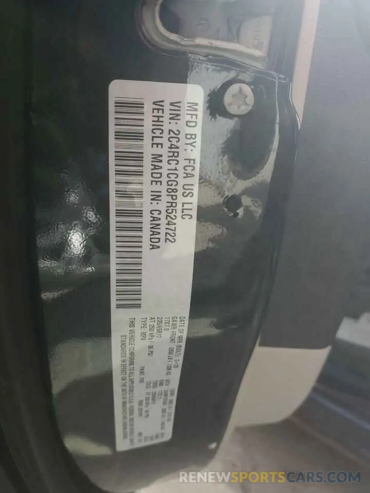 14 fotografías del automóvil dañado 2C4RC1CG8PR524722 CHRYSLER MINIVAN 2023
