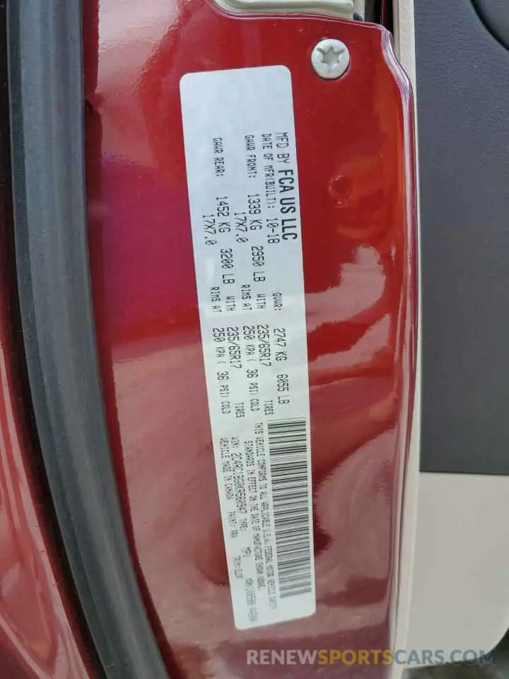 13 fotografías del automóvil dañado 2C4RC1BG0KR560947 CHRYSLER PACIFICA 2019