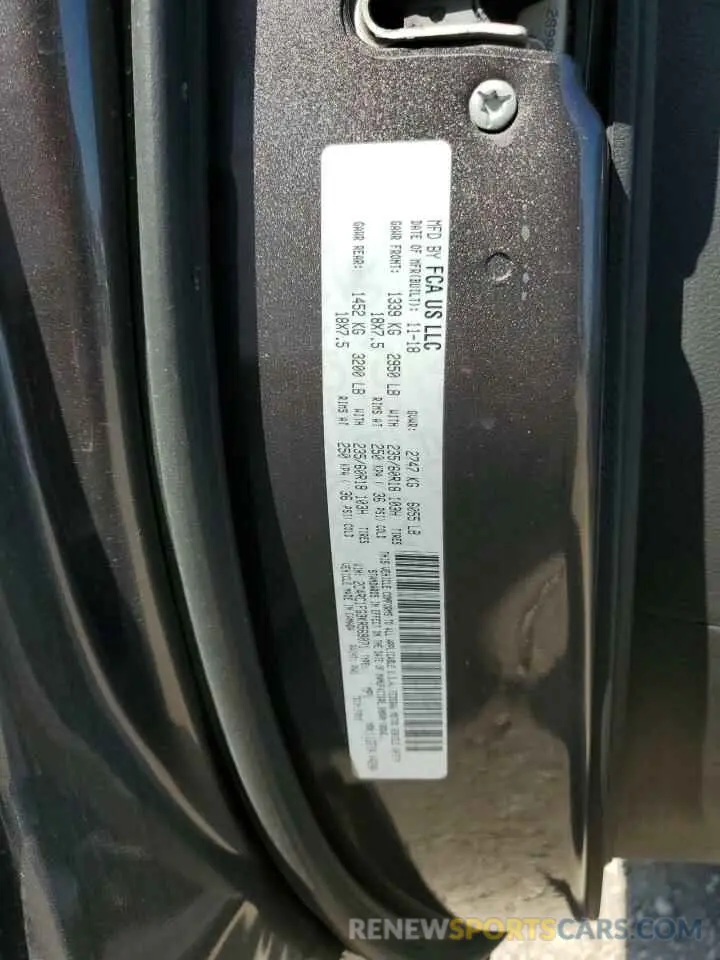 13 fotografías del automóvil dañado 2C4RC1FG3KR569071 CHRYSLER PACIFICA 2019