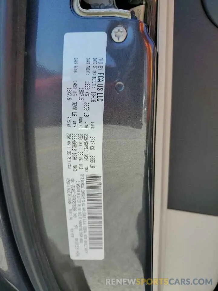 13 fotografías del automóvil dañado 2C4RC1FG7KR576086 CHRYSLER PACIFICA 2019