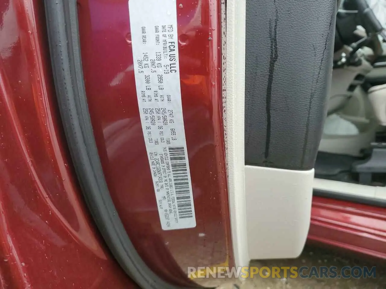 12 fotografías del automóvil dañado 2C4RC1GG5KR714318 CHRYSLER PACIFICA 2019