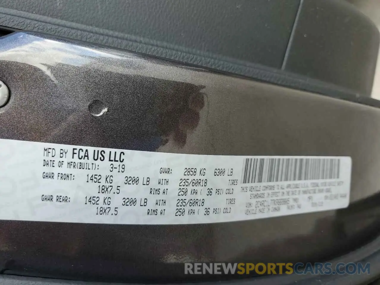 13 fotografías del automóvil dañado 2C4RC1L77KR668805 CHRYSLER PACIFICA 2019
