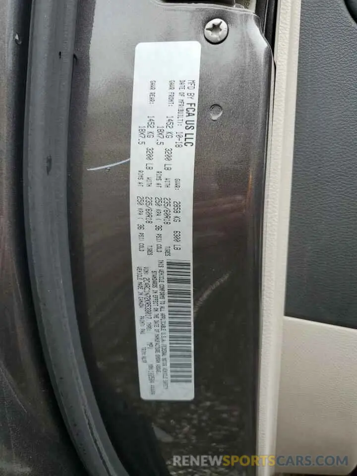 13 fotografías del automóvil dañado 2C4RC1N72KR533017 CHRYSLER PACIFICA 2019