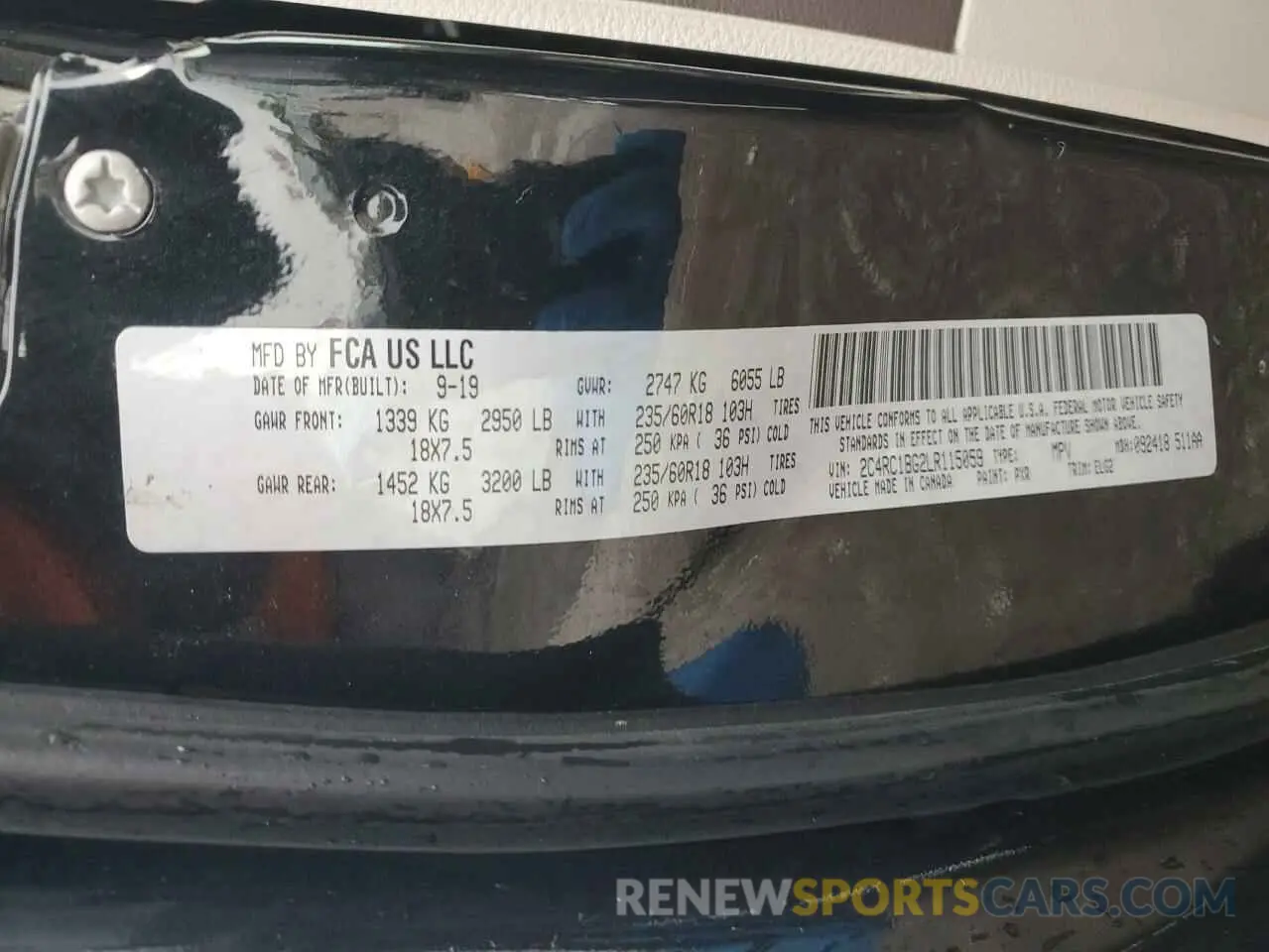 14 fotografías del automóvil dañado 2C4RC1BG2LR115059 CHRYSLER PACIFICA 2020