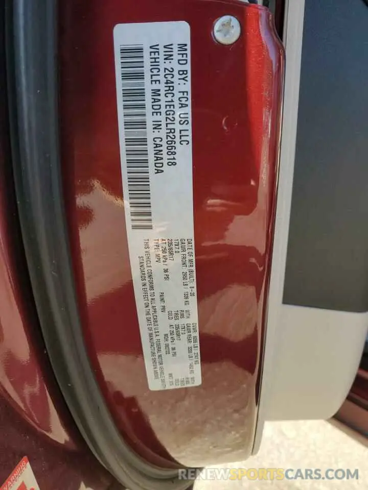 13 fotografías del automóvil dañado 2C4RC1EG2LR266818 CHRYSLER PACIFICA 2020