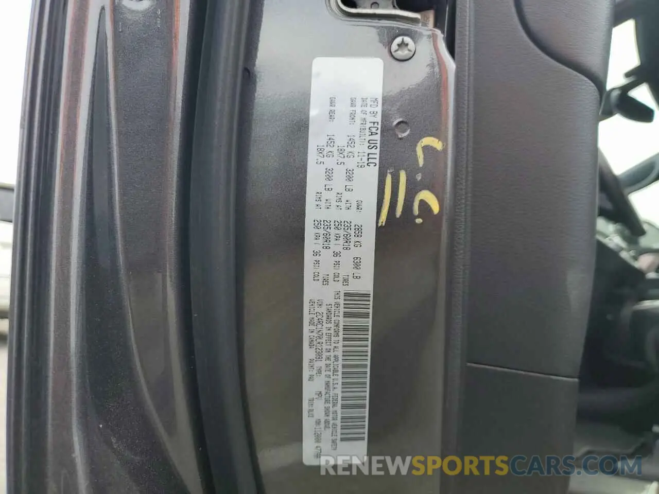 14 fotografías del automóvil dañado 2C4RC1N70LR123091 CHRYSLER PACIFICA 2020