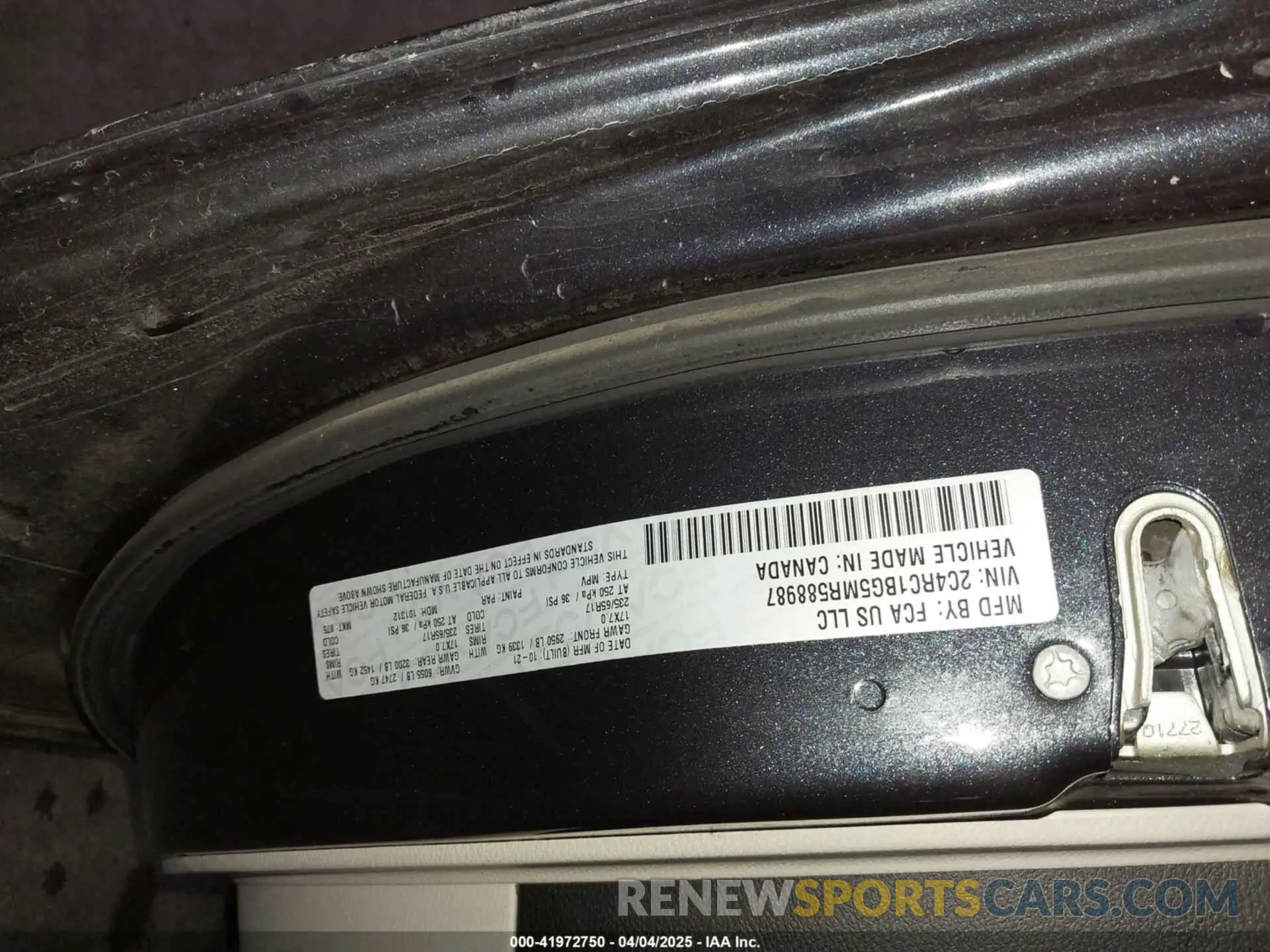 9 fotografías del automóvil dañado 2C4RC1BG5MR588987 CHRYSLER PACIFICA 2021