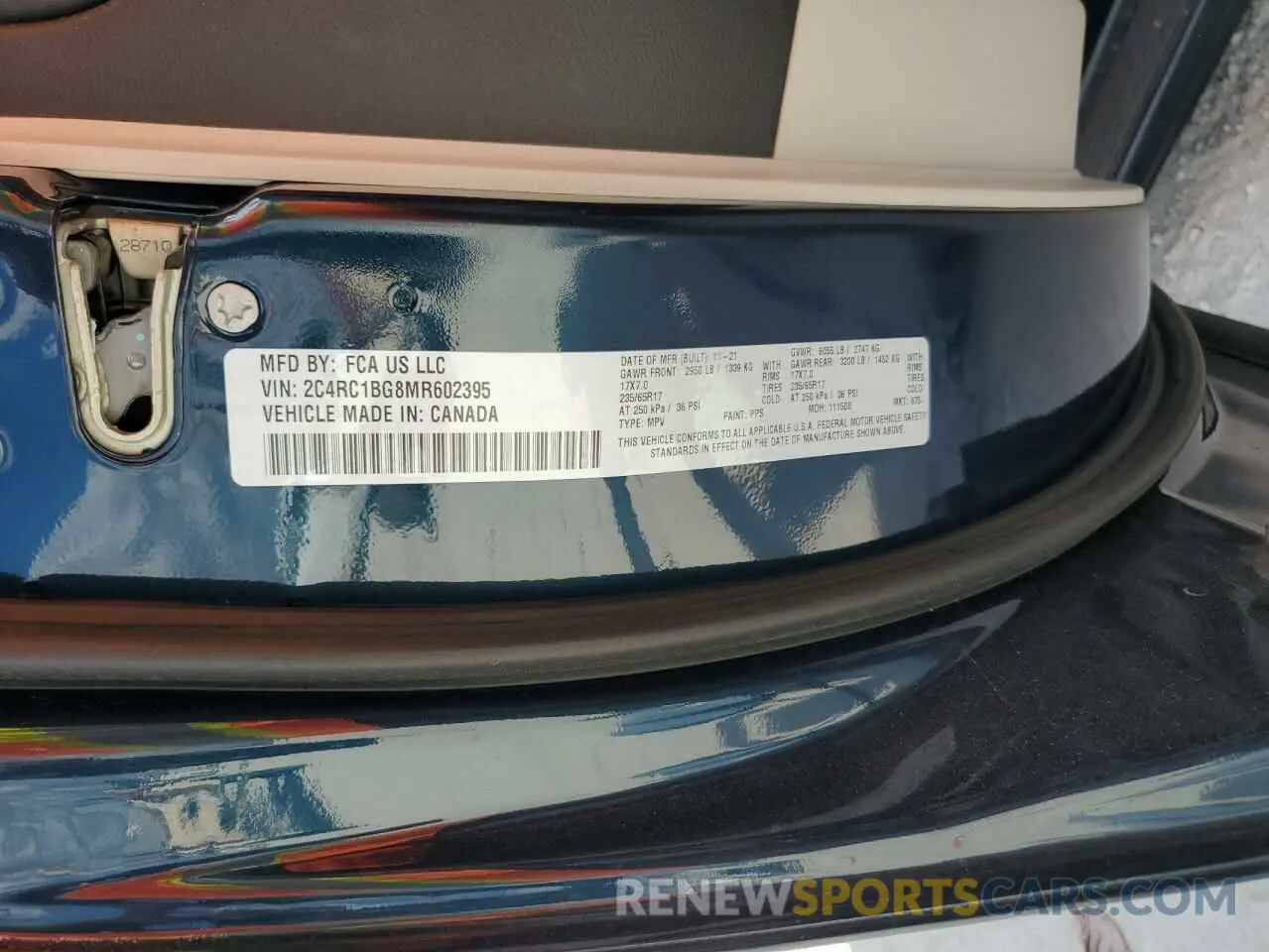 14 fotografías del automóvil dañado 2C4RC1BG8MR602395 CHRYSLER PACIFICA 2021