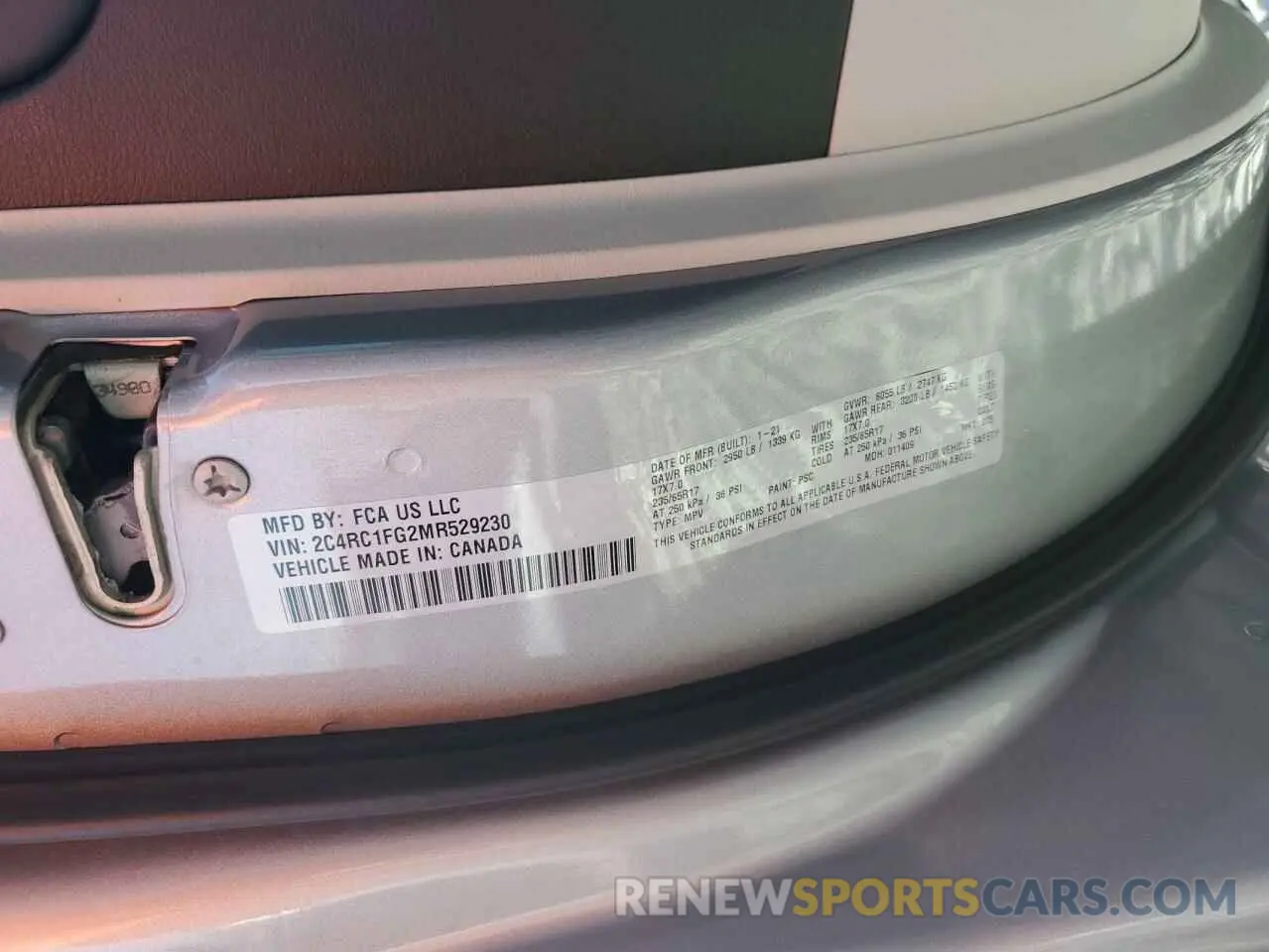 13 fotografías del automóvil dañado 2C4RC1FG2MR529230 CHRYSLER PACIFICA 2021