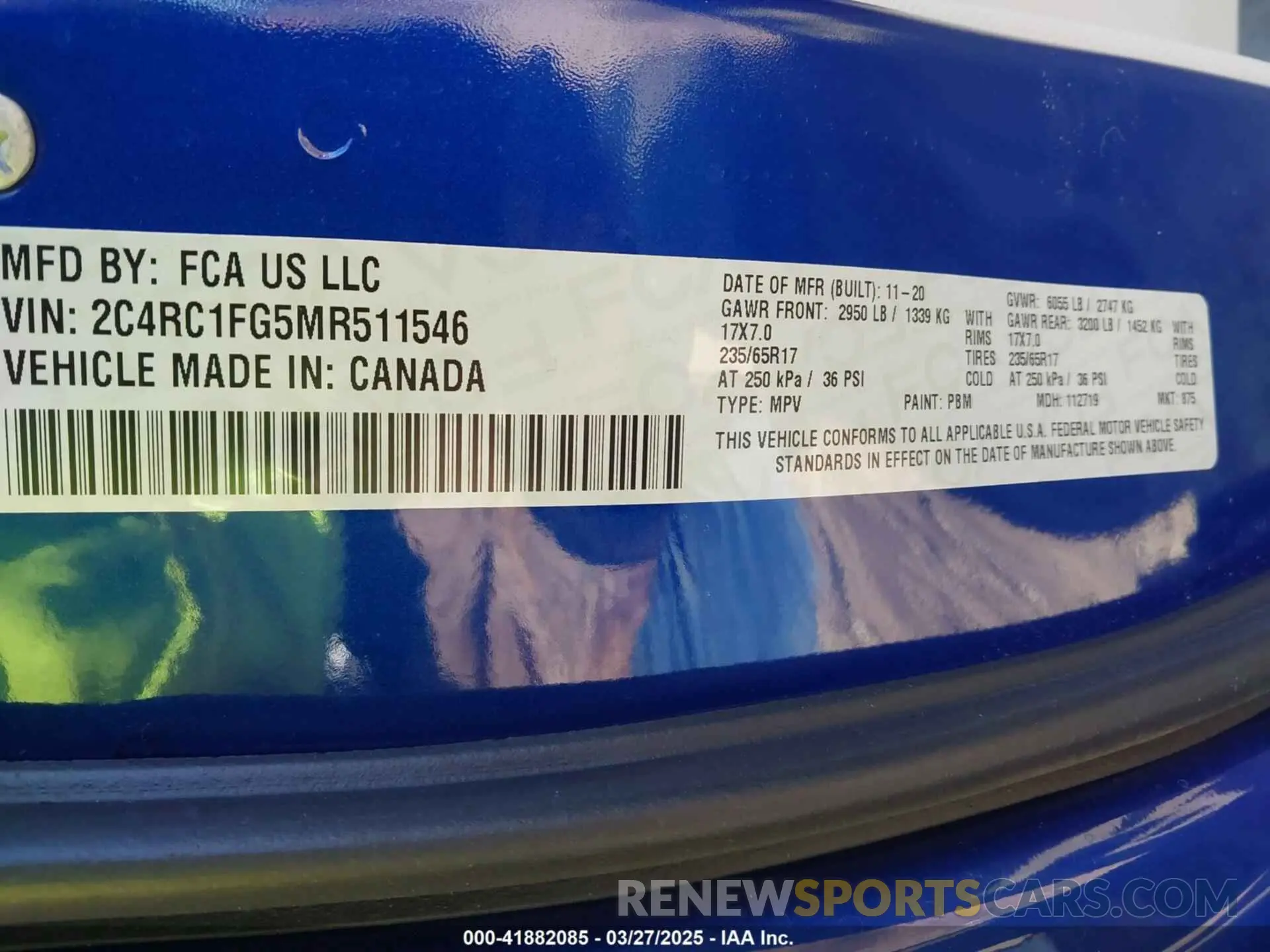 9 fotografías del automóvil dañado 2C4RC1FG5MR511546 CHRYSLER PACIFICA 2021