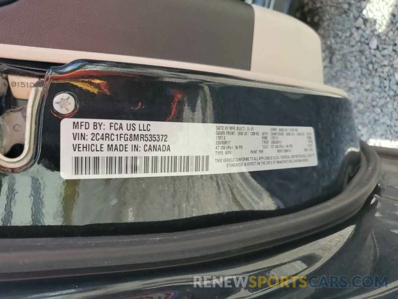 13 fotografías del automóvil dañado 2C4RC1FG8MR535372 CHRYSLER PACIFICA 2021