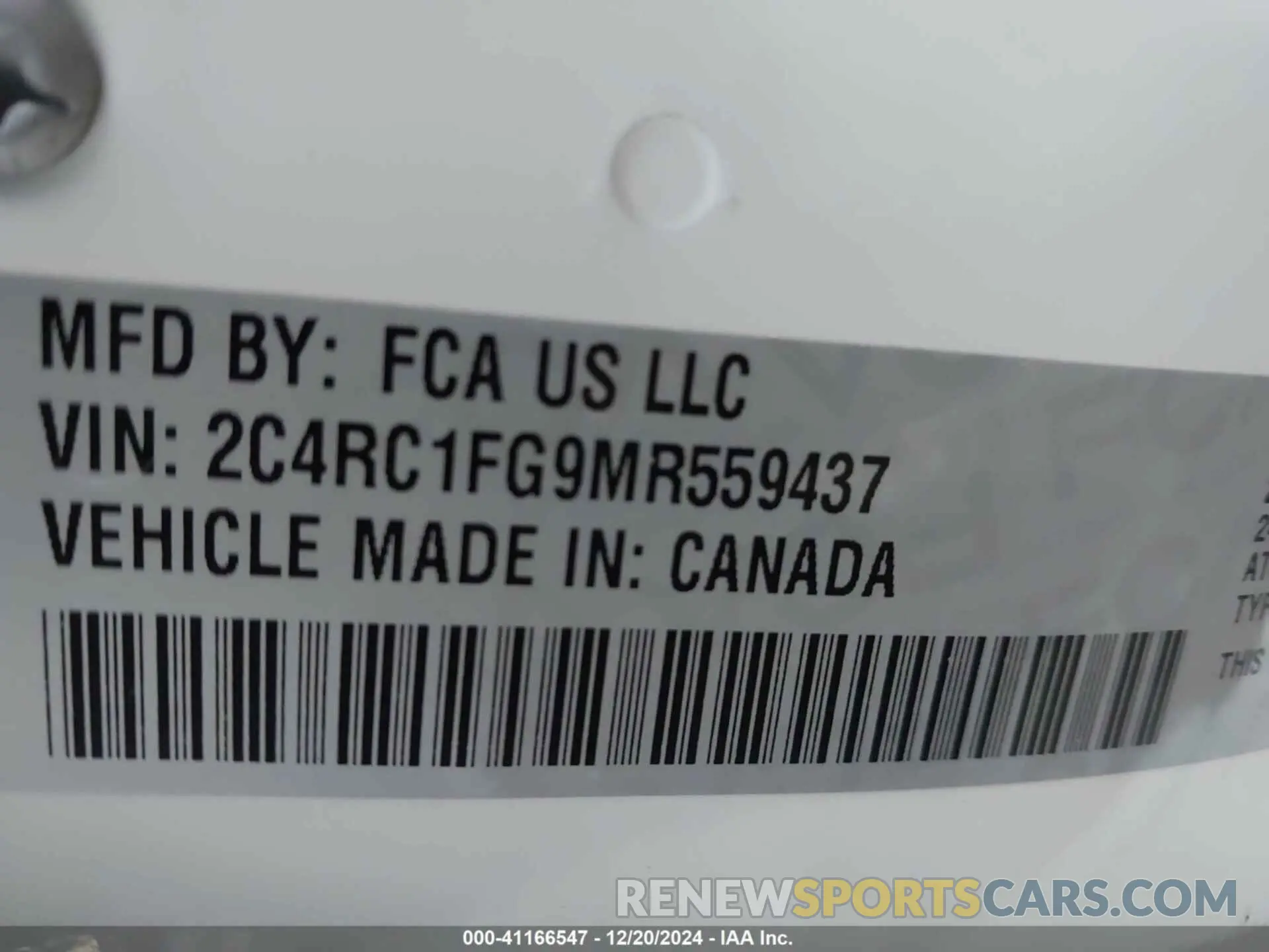 9 fotografías del automóvil dañado 2C4RC1FG9MR559437 CHRYSLER PACIFICA 2021