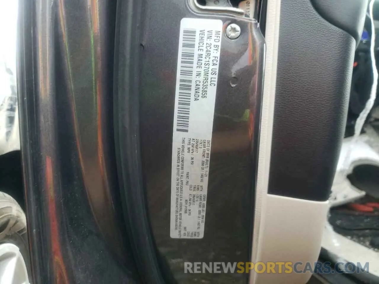 13 fotografías del automóvil dañado 2C4RC1S70MR535856 CHRYSLER PACIFICA 2021
