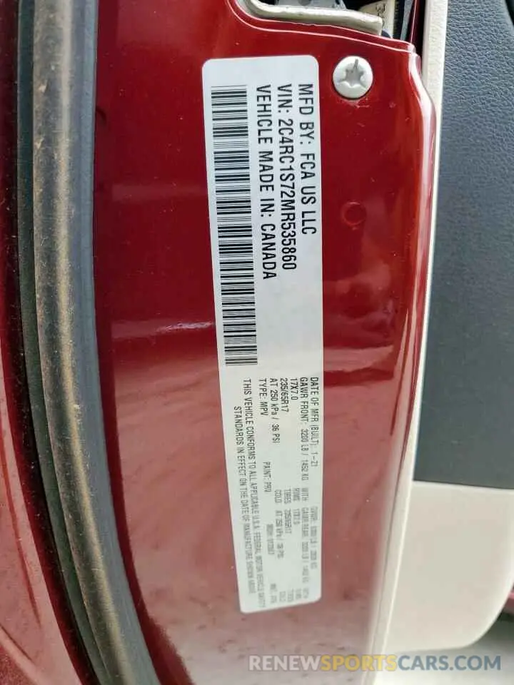 13 fotografías del automóvil dañado 2C4RC1S72MR535860 CHRYSLER PACIFICA 2021